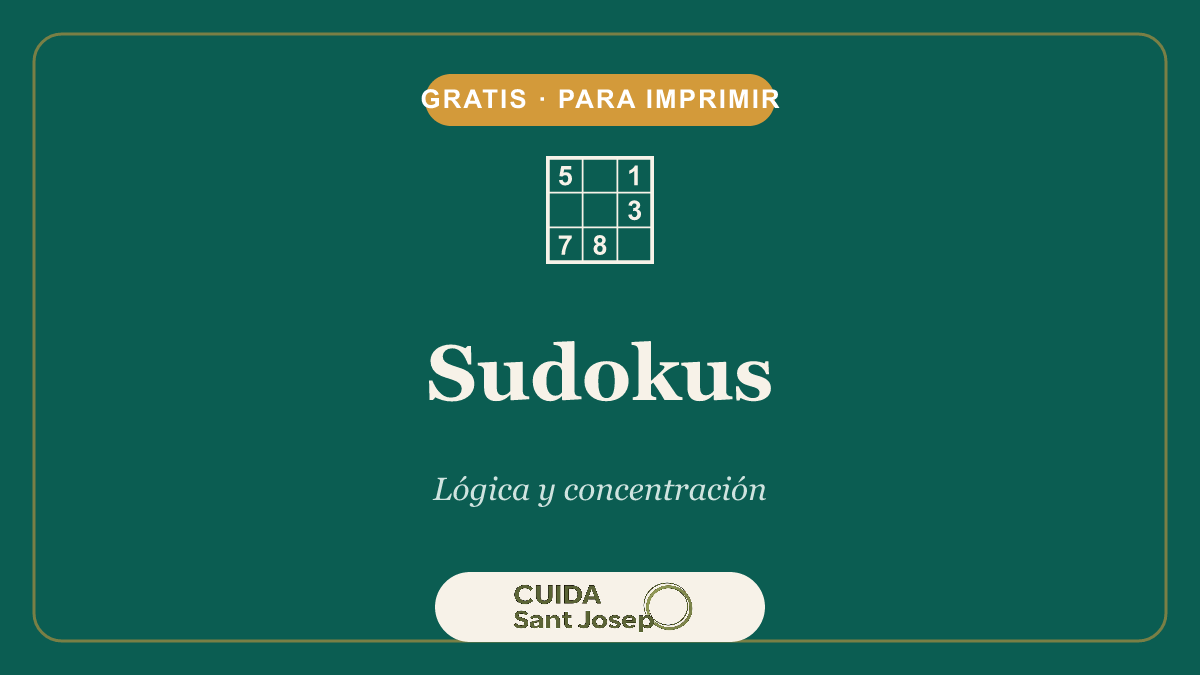 Sudokus para personas mayores — PDF imprimible gratis