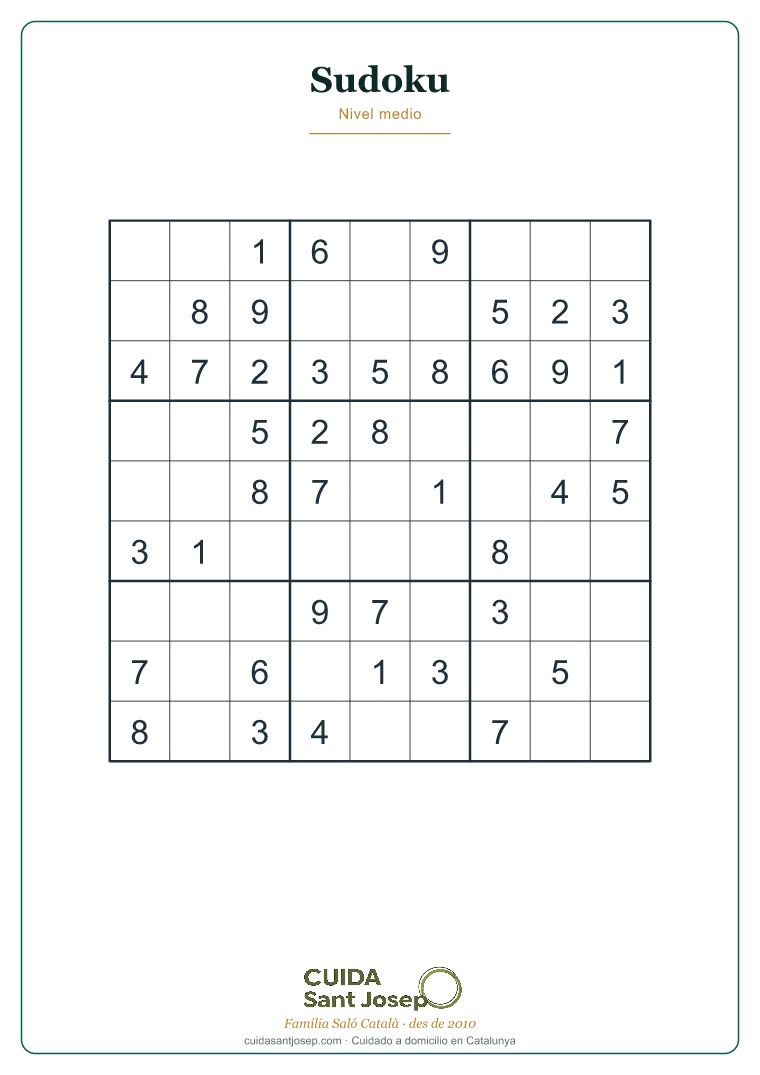 Sudoku para personas mayores para imprimir 3