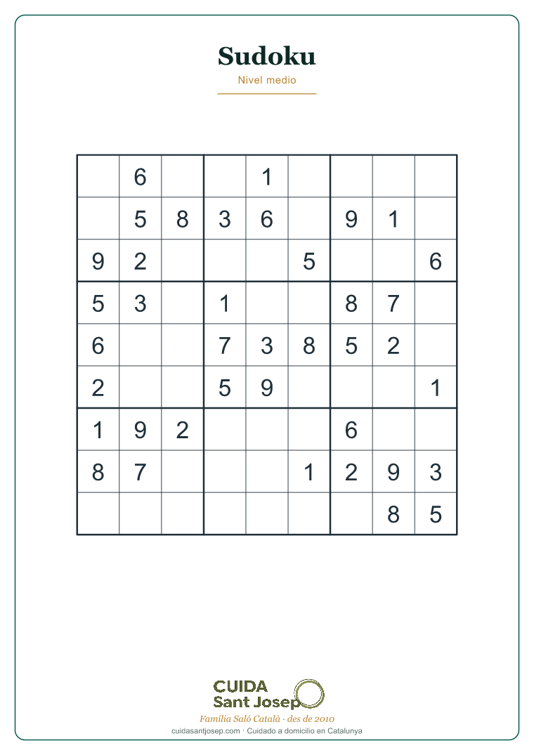 Sudoku para personas mayores para imprimir 4