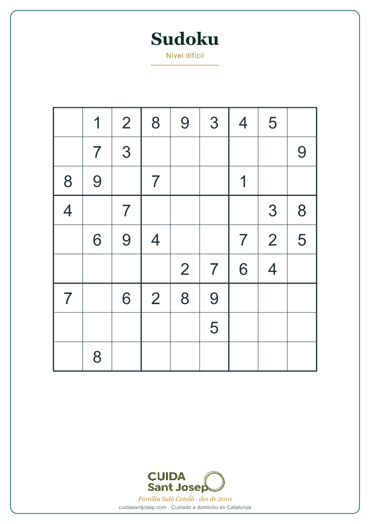 Sudoku para personas mayores para imprimir 6