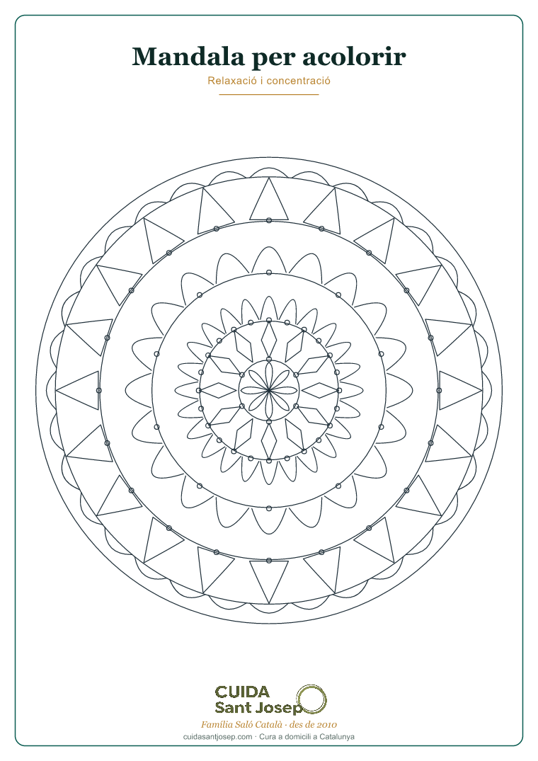 Mandala per acolorir gent gran fitxa 1 PDF gratis
