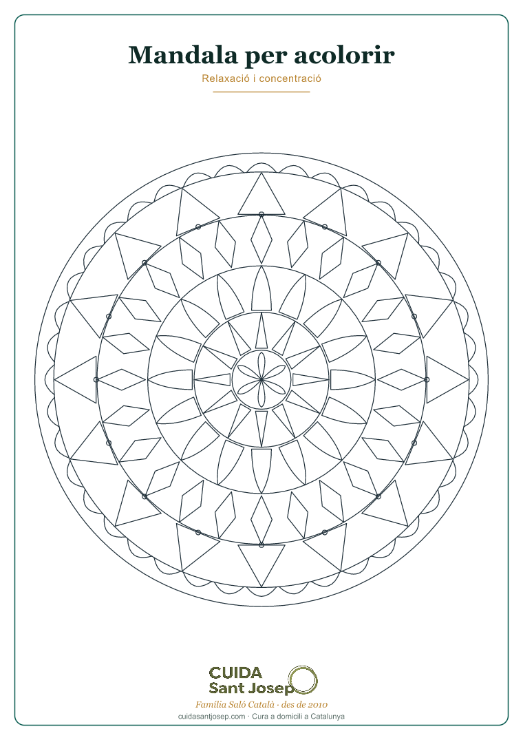 Mandala per acolorir gent gran fitxa 10 PDF gratis