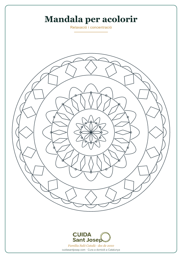 Mandala per acolorir gent gran fitxa 11 PDF gratis