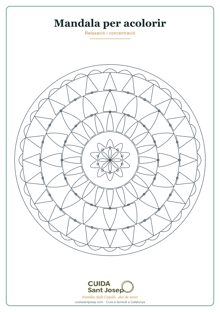 Mandala per acolorir gent gran fitxa 3 PDF gratis