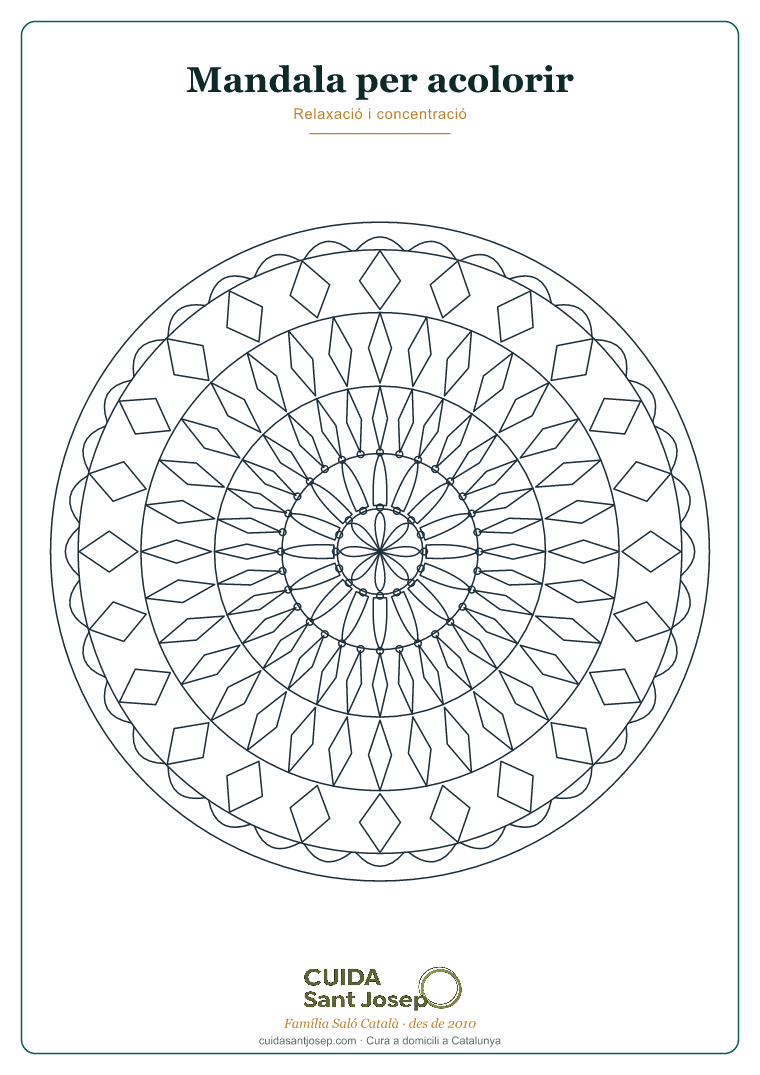 Mandala per acolorir gent gran fitxa 4 PDF gratis