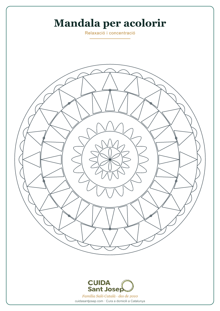 Mandala per acolorir gent gran fitxa 5 PDF gratis