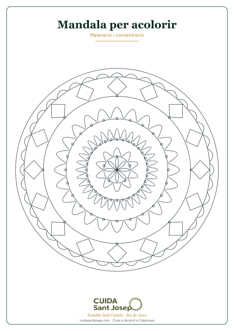 Mandala per acolorir gent gran fitxa 6 PDF gratis