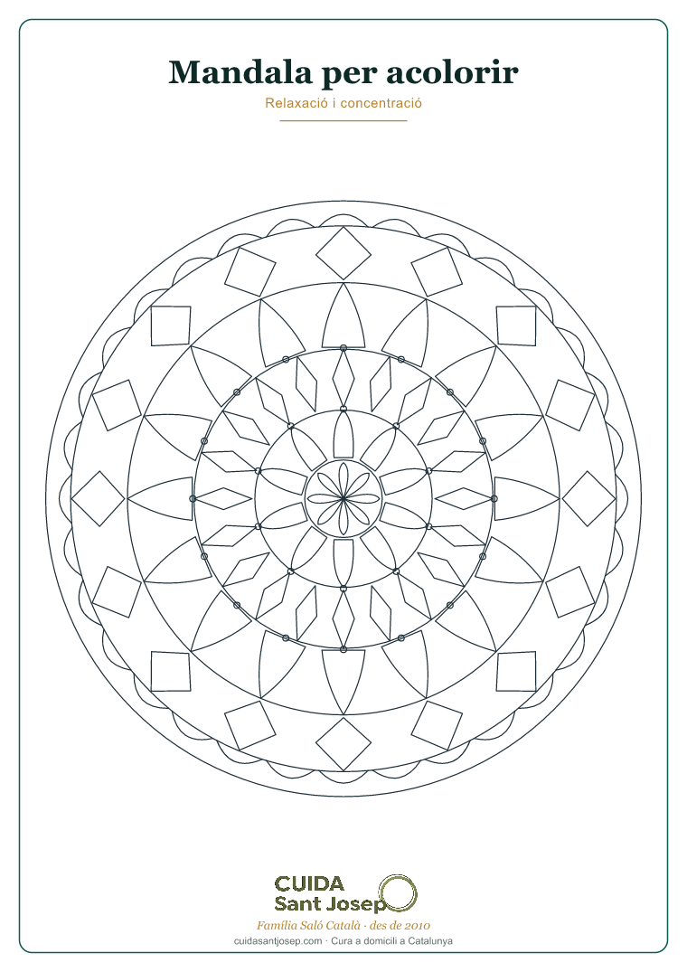 Mandala per acolorir gent gran fitxa 7 PDF gratis