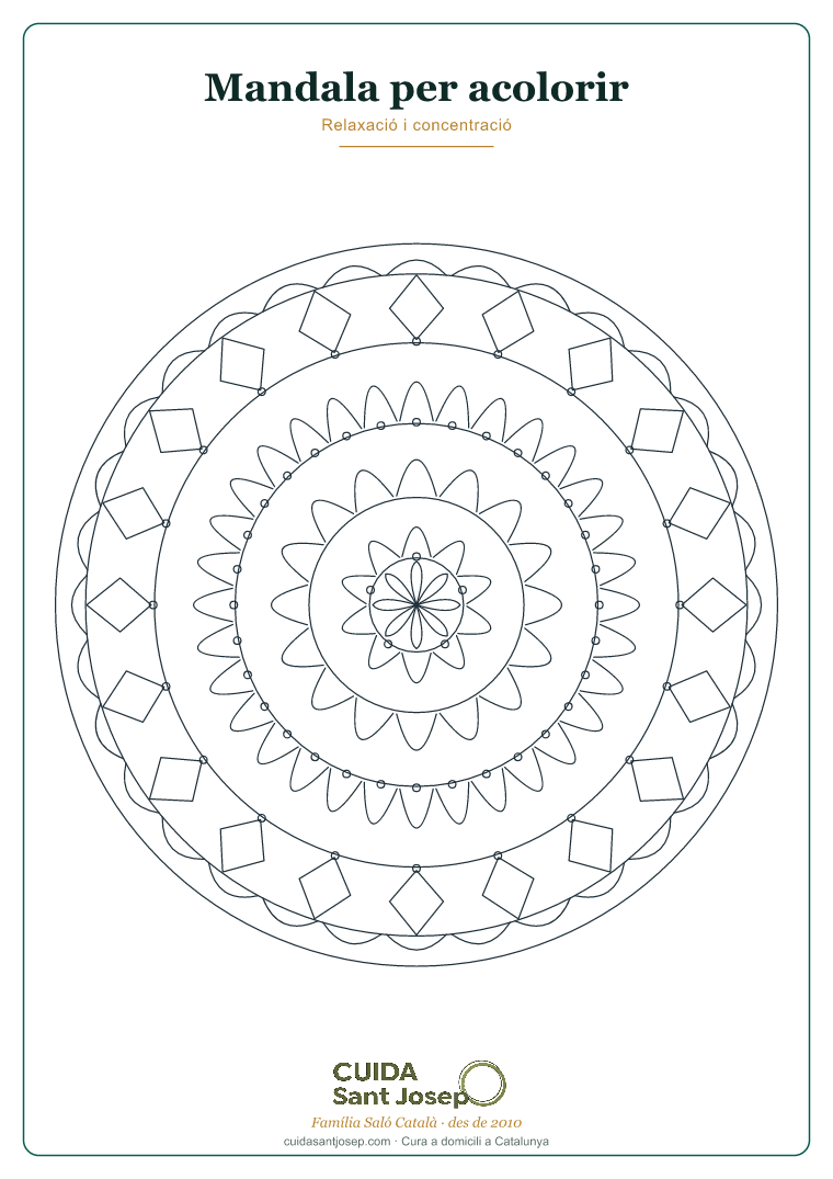 Mandala per acolorir gent gran fitxa 8 PDF gratis