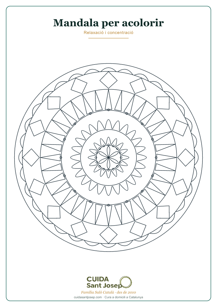 Mandala per acolorir gent gran fitxa 9 PDF gratis