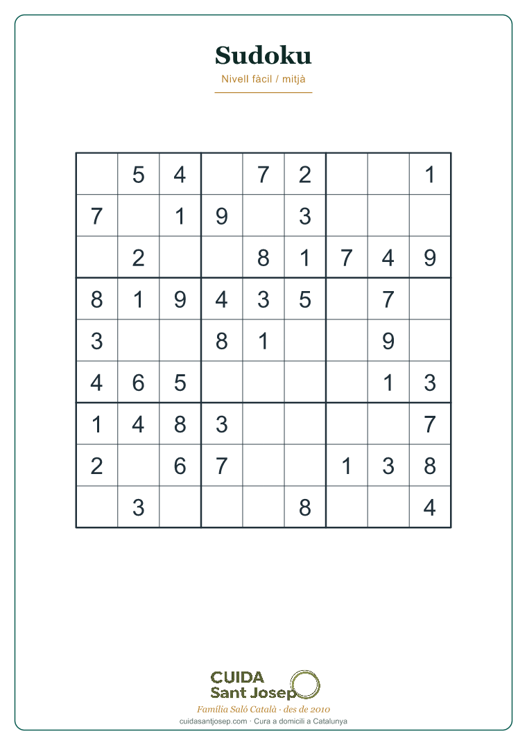 Sudoku gent gran fitxa 2 PDF gratis