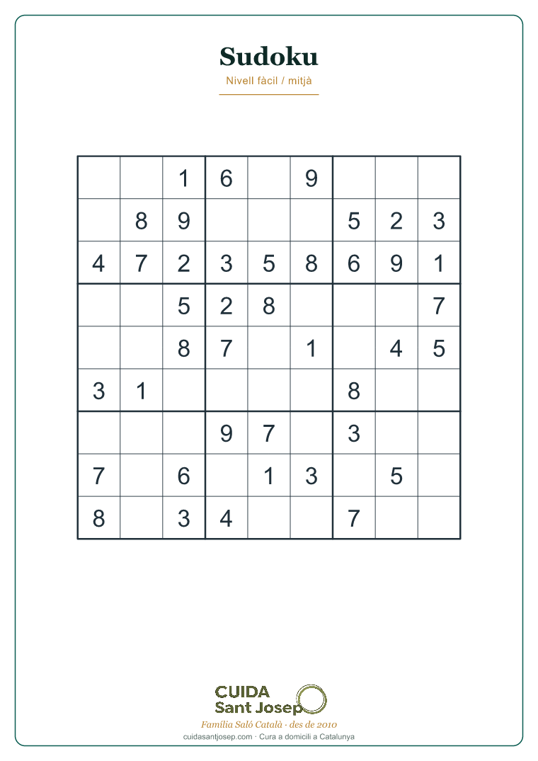 Sudoku gent gran fitxa 3 PDF gratis