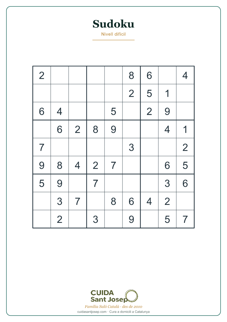 Sudoku gent gran fitxa 8 PDF gratis